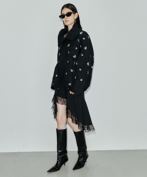 JOSE MOON(ジョゼムーン)の「COTTON 2WAY BLOUSON with BIJOU/コットン2WAYブルゾンwithビジュー(その他アウター・レディース・ベージュ/ブラック・36/38)」の15枚目の写真