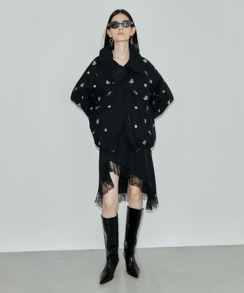 JOSE MOON(ジョゼムーン)の「COTTON 2WAY BLOUSON with BIJOU/コットン2WAYブルゾンwithビジュー(その他アウター・レディース・ベージュ/ブラック・36/38)」の14枚目の写真