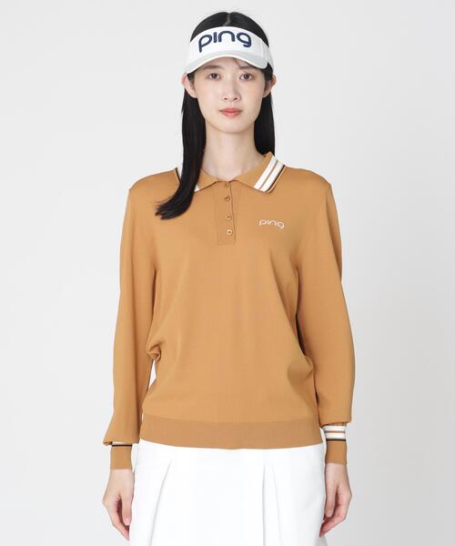 PING(ピン)の「【PING APPAREL】スキッパーニットプルオーバー (LADIES)(ニット/セーター・レディース・ホワイト/ブラック/ベージュ・M/L/S)」の3枚目の写真