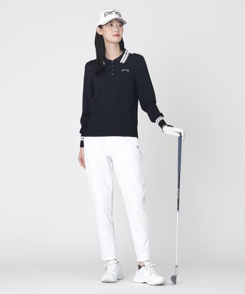 PING(ピン)の「【PING APPAREL】スキッパーニットプルオーバー (LADIES)(ニット/セーター・レディース・ホワイト/ブラック/ベージュ・M/L/S)」の4枚目の写真