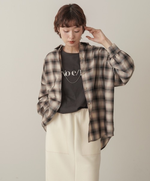 Bou Jeloud(ブージュルード)の「シアーチェックゴールドボタンシャツ(シャツ/ブラウス・レディース・ブラウン/ブラック/オフホワイト・FREE)」の7枚目の写真