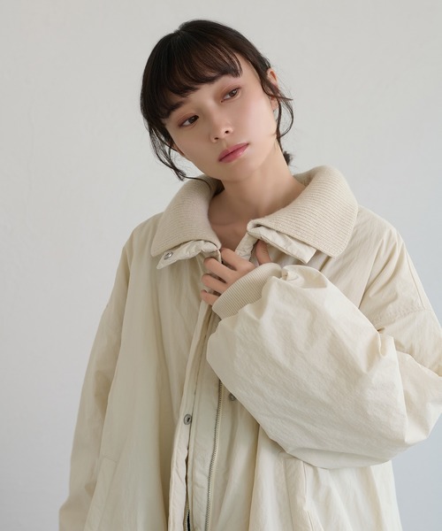 apres jour clair（アプレジュールクレア）の「【apres jour clair】バルーン中綿アウター（ブルゾン・レディース・モカ/アイボリー/ブラック/ブラウン・X-LARGE/フリー）」の12枚目の写真