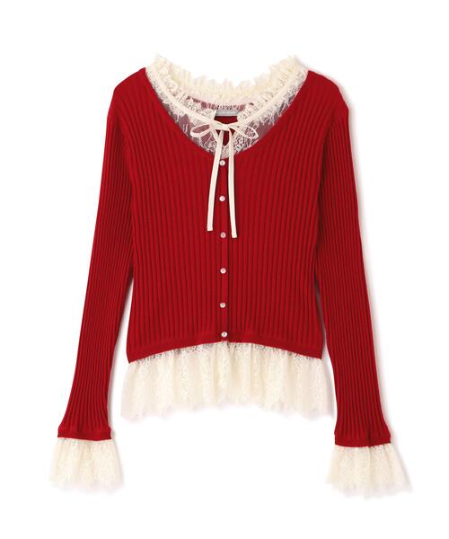 JILL by JILL STUART(ジルバイジルスチュアート)の「レースレイヤードリブニット(ニット/セーター・レディース・ブラック/グレー/レッド・FREE)」の22枚目の写真