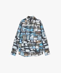 メンズ フォトプリント コットン 長袖 シャツ "SYD"