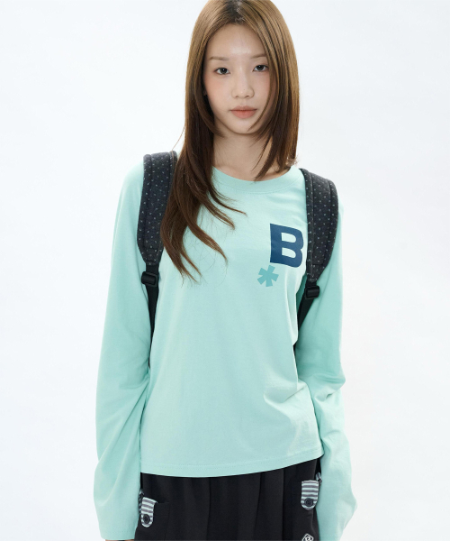 BAUF（バウフ）の「Bロゴ スリムフィット ロングスリーブ [ミント]（Tシャツ/カットソー・レディース・その他・FREE）」の2枚目の写真