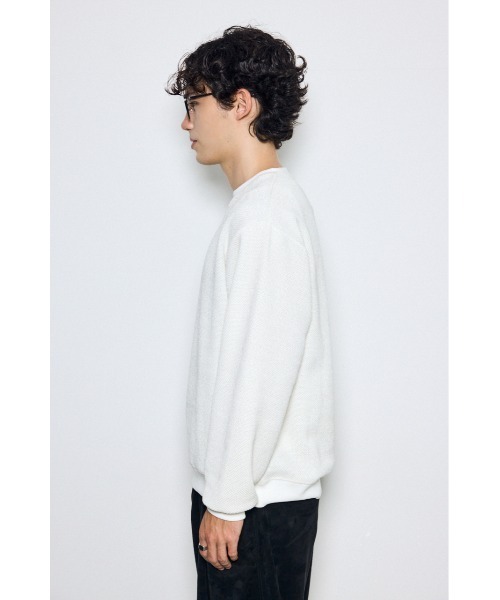 AZUL by moussy(アズールバイマウジー)の「モールカットソー長袖トップス 秋服 冬服 春服 スウェット トレーナー プルオーバー 無地(Tシャツ/カットソー・メンズ・グレー/ブラック/ホワイト・MEDIUM/LARGE)」の10枚目の写真