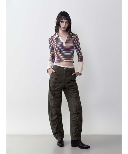 BIBORA（ビボラ）の「レースシャーリングカーブドパンツ(khaki)（スウェットパンツ・レディース・その他・1/2）」の3枚目の写真