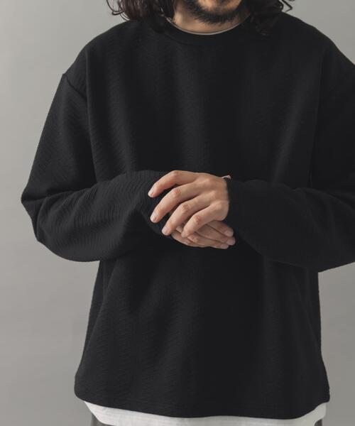 ITEMS URBANRESEARCH(アイテムズ アーバンリサーチ)の「フェイクレイヤードジオメジャカードトップス(Tシャツ/カットソー・メンズ・ブラック/モカ/グレー・LARGE/MEDIUM)」の5枚目の写真