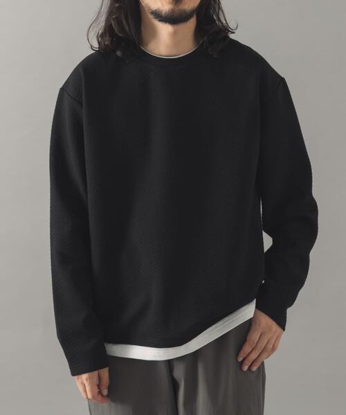 ITEMS URBANRESEARCH(アイテムズ アーバンリサーチ)の「フェイクレイヤードジオメジャカードトップス(Tシャツ/カットソー・メンズ・ブラック/モカ/グレー・LARGE/MEDIUM)」の9枚目の写真
