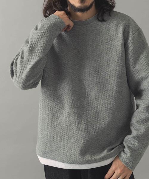 ITEMS URBANRESEARCH(アイテムズ アーバンリサーチ)の「フェイクレイヤードジオメジャカードトップス(Tシャツ/カットソー・メンズ・ブラック/モカ/グレー・LARGE/MEDIUM)」の15枚目の写真