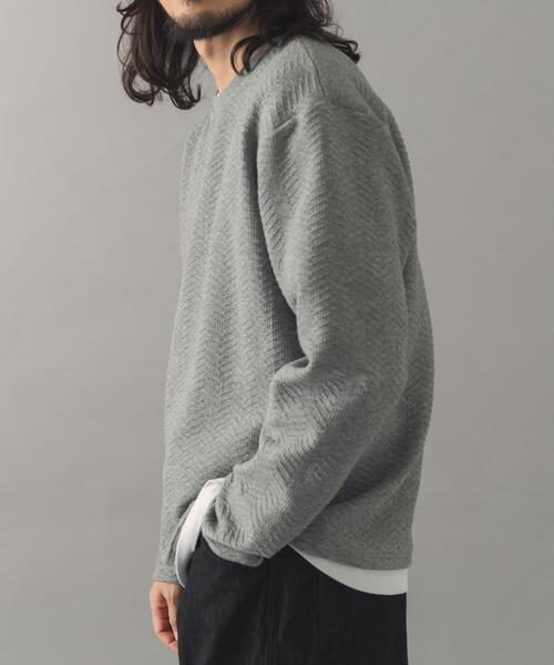 ITEMS URBANRESEARCH(アイテムズ アーバンリサーチ)の「フェイクレイヤードジオメジャカードトップス(Tシャツ/カットソー・メンズ・ブラック/モカ/グレー・LARGE/MEDIUM)」の16枚目の写真