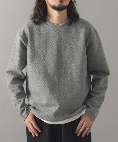 ITEMS URBANRESEARCH(アイテムズ アーバンリサーチ)の「フェイクレイヤードジオメジャカードトップス(Tシャツ/カットソー・メンズ・ブラック/モカ/グレー・LARGE/MEDIUM)」の19枚目の写真