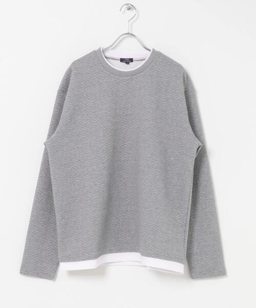ITEMS URBANRESEARCH(アイテムズ アーバンリサーチ)の「フェイクレイヤードジオメジャカードトップス(Tシャツ/カットソー・メンズ・ブラック/モカ/グレー・LARGE/MEDIUM)」の21枚目の写真