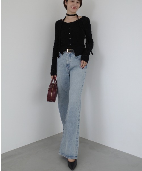 anuans(アニュアンス)の「アルパカブレンドレーストップス(ニット/セーター・レディース・アイボリー/ブラック/ライトピンク・FREE)」の21枚目の写真