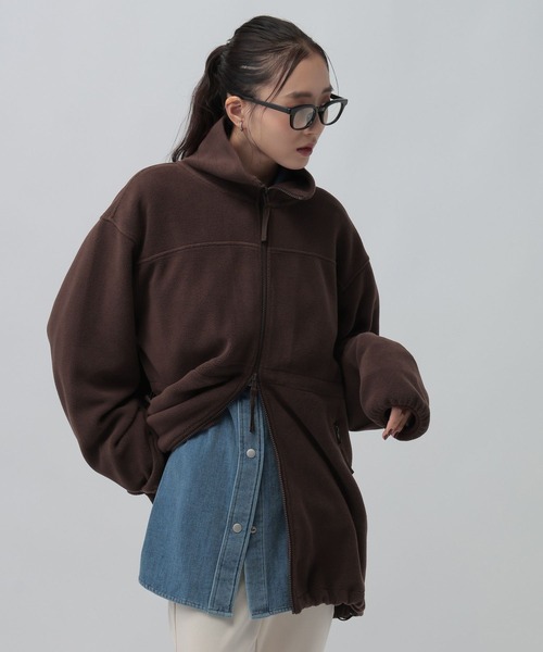 LEPSIM(レプシィム)の「機能付きフリースWZIPチュニック 1068718(Tシャツ/カットソー・レディース・ブラウン/ブラック/チャコールグレー・FREE)」の3枚目の写真