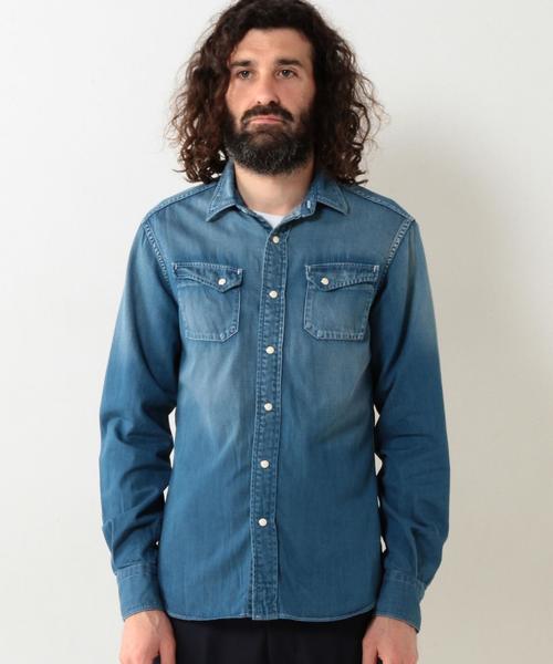 UNITED ARROWS（ユナイテッドアローズ）の「UAS コットン デニム クリンクル（シャツ/ブラウス・メンズ・ネイビー・SMALL/LARGE/MEDIUM/X-SMALL/X-LARGE/XX-LARGE）」の3枚目の写真