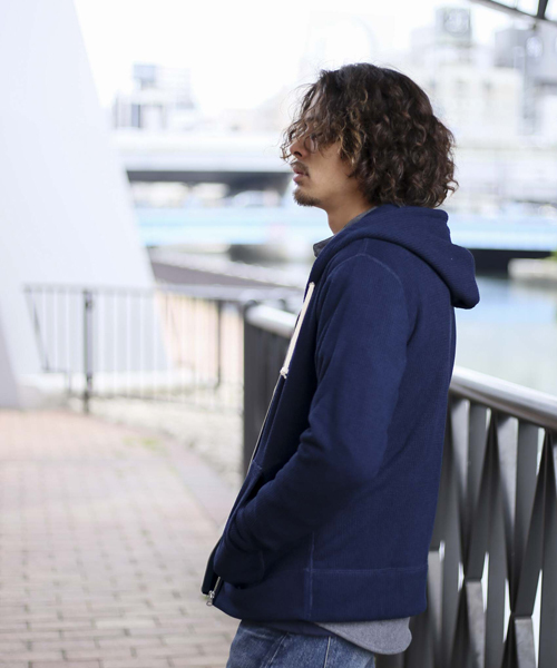 Denime（ドゥニーム）の「サーマルフリースジップパーカー（パーカー・メンズ・グレー/ネイビー/ホワイト・LARGE/X-LARGE/MEDIUM）」の11枚目の写真