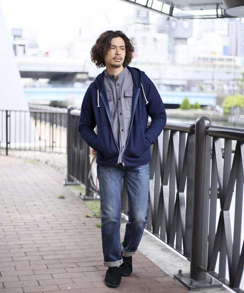 Denime（ドゥニーム）の「サーマルフリースジップパーカー（パーカー・メンズ・グレー/ネイビー/ホワイト・LARGE/X-LARGE/MEDIUM）」の13枚目の写真