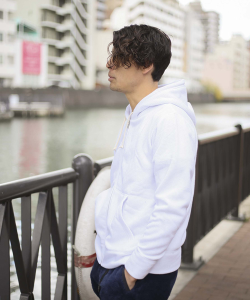 Denime（ドゥニーム）の「サーマルフリースジップパーカー（パーカー・メンズ・グレー/ネイビー/ホワイト・LARGE/X-LARGE/MEDIUM）」の15枚目の写真