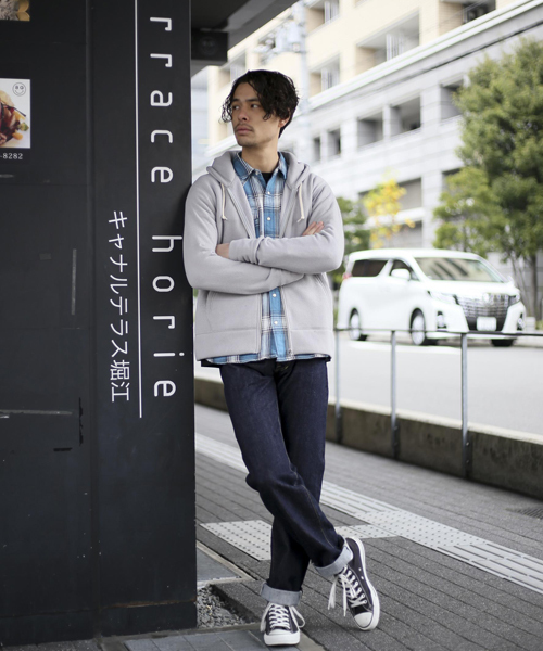 Denime（ドゥニーム）の「サーマルフリースジップパーカー（パーカー・メンズ・グレー/ネイビー/ホワイト・LARGE/X-LARGE/MEDIUM）」の6枚目の写真