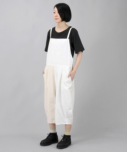 Ne-net（ネネット）の「チノコンビ（つなぎ/オールインワン・レディース・オフホワイト/ネイビー/カーキ・02/03）」の2枚目の写真