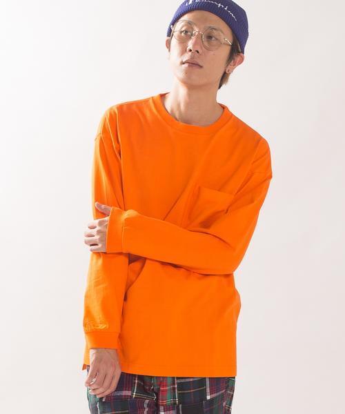 SHIPS BLUESTORE(シップスブルーストア)の「SHIPS BLUESTORE: ヘビーウェイト ロングスリーブポケットTEE■(Tシャツ/カットソー・メンズ・ブラック/ホワイト/レッド/オレンジ/ブルー・MEDIUM/SMALL/LARGE/X-LARGE)」の1枚目の写真