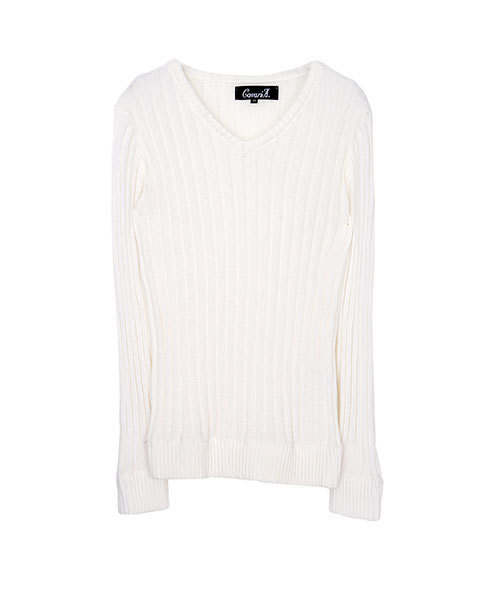 CavariA(キャバリア)の「『CavariA/キャバリア』リブ編みVネック長袖ニットセーター(ニット/セーター・メンズ・ブラック/ネイビー/グレー/オフホワイト/カーキ/ベージュ系その他/チャコール/ワイン・M/L)」の10枚目の写真