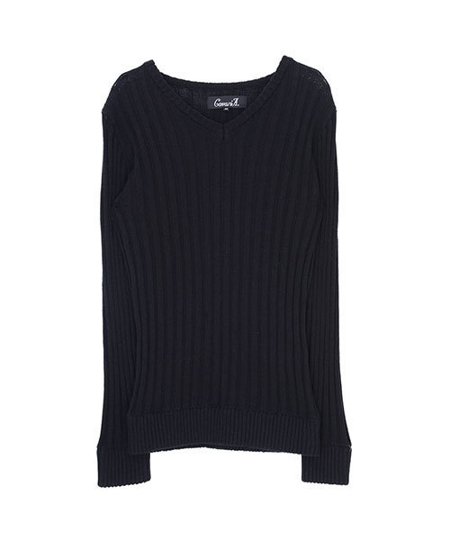 CavariA(キャバリア)の「『CavariA/キャバリア』リブ編みVネック長袖ニットセーター(ニット/セーター・メンズ・ブラック/ネイビー/グレー/オフホワイト/カーキ/ベージュ系その他/チャコール/ワイン・M/L)」の11枚目の写真