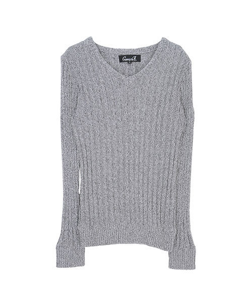 CavariA(キャバリア)の「『CavariA/キャバリア』リブ編みVネック長袖ニットセーター(ニット/セーター・メンズ・ブラック/ネイビー/グレー/オフホワイト/カーキ/ベージュ系その他/チャコール/ワイン・M/L)」の9枚目の写真