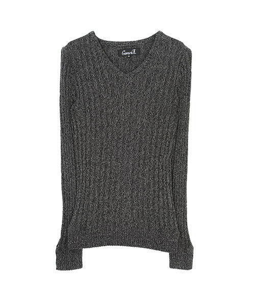 CavariA(キャバリア)の「『CavariA/キャバリア』リブ編みVネック長袖ニットセーター(ニット/セーター・メンズ・ブラック/ネイビー/グレー/オフホワイト/カーキ/ベージュ系その他/チャコール/ワイン・M/L)」の12枚目の写真