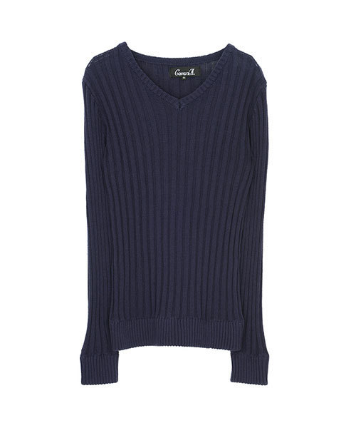 CavariA(キャバリア)の「『CavariA/キャバリア』リブ編みVネック長袖ニットセーター(ニット/セーター・メンズ・ブラック/ネイビー/グレー/オフホワイト/カーキ/ベージュ系その他/チャコール/ワイン・M/L)」の13枚目の写真