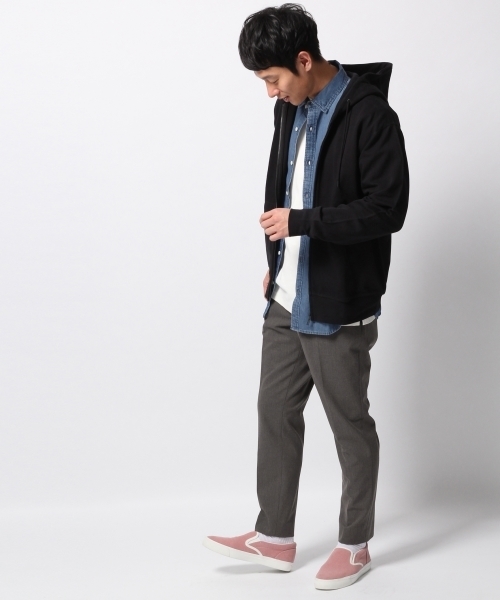 GLOBAL WORK（グローバルワーク）の「ツイルニットスウェットZIPパーカー/779308（パーカー・メンズ・ホワイト/グレー/ブラック・X-LARGE/LARGE/MEDIUM/SMALL）」の7枚目の写真