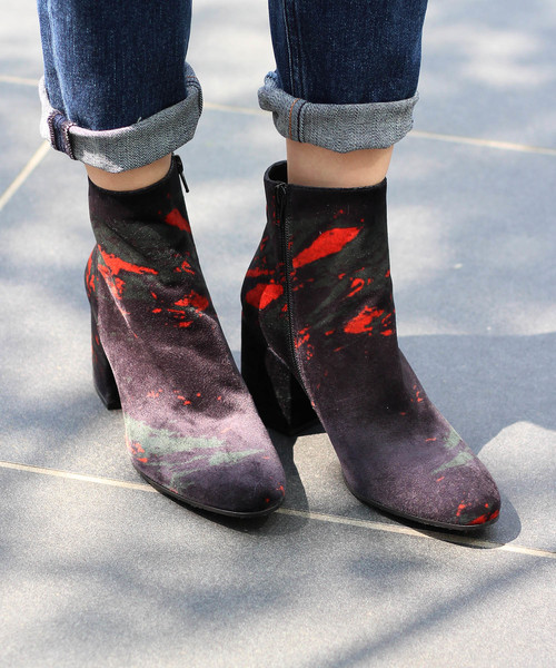 セール Bruno Premi ブルーノプレミ 別珍プリントチャンキーヒールショートブーツ ブーツ Bruno Premi ブルーノプレミ のファッション通販 Zozotown