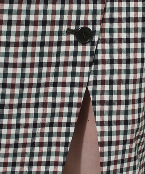 NINE（ナイン）の「【NINE】《STUDIOUS別注》ギンガムチェック柄ボタンスリットスカート（スカート・レディース・ブラウン/グレー・FREE）」の3枚目の写真