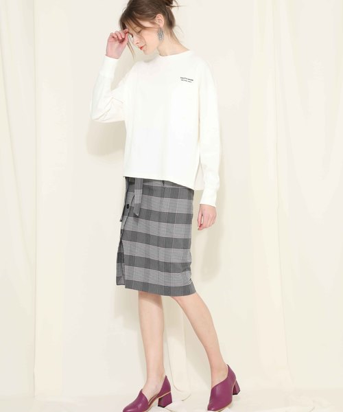 NINE（ナイン）の「【NINE】《STUDIOUS別注》ギンガムチェック柄ボタンスリットスカート（スカート・レディース・ブラウン/グレー・FREE）」の9枚目の写真