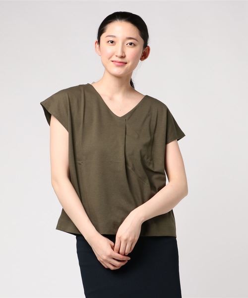 GeeRA（ジーラ）の「通勤にも使える！汗ジミ対策＆制菌加工ＶネックＴシャツ（Tシャツ/カットソー・レディース・ブラック/レッド/オフホワイト/カーキ/その他・LARGE/X-LARGE/XX-LARGE/MEDIUM/SMALL）」の14枚目の写真