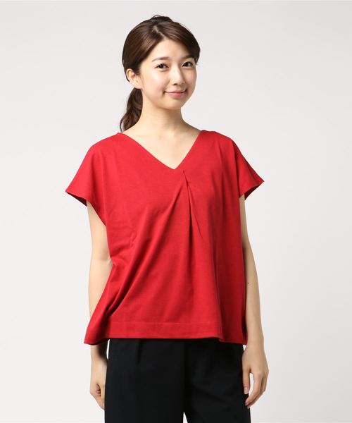 GeeRA（ジーラ）の「通勤にも使える！汗ジミ対策＆制菌加工ＶネックＴシャツ（Tシャツ/カットソー・レディース・ブラック/レッド/オフホワイト/カーキ/その他・LARGE/X-LARGE/XX-LARGE/MEDIUM/SMALL）」の15枚目の写真