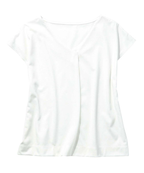 GeeRA（ジーラ）の「通勤にも使える！汗ジミ対策＆制菌加工ＶネックＴシャツ（Tシャツ/カットソー・レディース・ブラック/レッド/オフホワイト/カーキ/その他・LARGE/X-LARGE/XX-LARGE/MEDIUM/SMALL）」の8枚目の写真