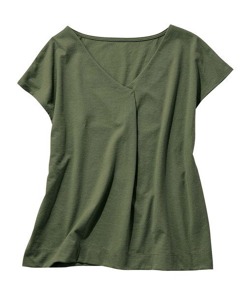 GeeRA（ジーラ）の「通勤にも使える！汗ジミ対策＆制菌加工ＶネックＴシャツ（Tシャツ/カットソー・レディース・ブラック/レッド/オフホワイト/カーキ/その他・LARGE/X-LARGE/XX-LARGE/MEDIUM/SMALL）」の10枚目の写真