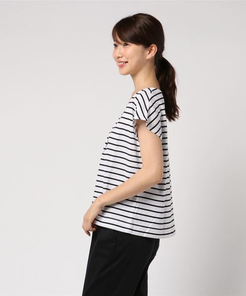 GeeRA（ジーラ）の「通勤にも使える！汗ジミ対策＆制菌加工ＶネックＴシャツ（Tシャツ/カットソー・レディース・ブラック/レッド/オフホワイト/カーキ/その他・LARGE/X-LARGE/XX-LARGE/MEDIUM/SMALL）」の6枚目の写真