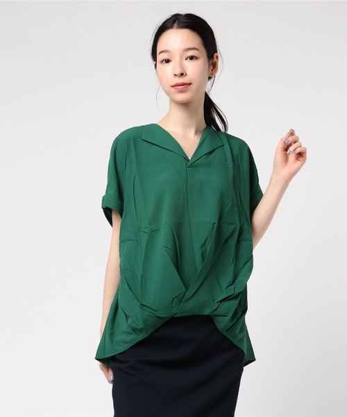 LBC（エルビーシー）の「サイロフィルオープンカラーブラウス（シャツ/ブラウス・レディース・ホワイト/グリーン/ネイビー・M/L）」の7枚目の写真