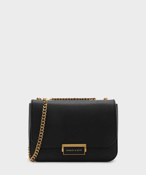 CHARLES & KEITH(チャールズ & キース)の「クラシックプッシュロッククロスボディバッグ / CLASSIC PUSH-LOCK CROSSBODY BAG(ショルダーバッグ・レディース・ブラック/ライトピンク/レンガ・S)」の2枚目の写真