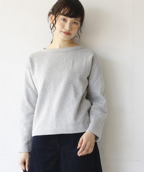 裏起毛カットソー 装生] 乾燥機対応 もちもち 裏起毛 後ろ長め カットソー