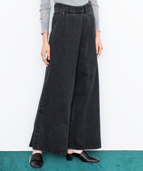 city（シティ）の「【CITY】DUSTY WIDE FLARE DENIM（デニムパンツ・レディース・グレー/ライトグレー・1/0）」の2枚目の写真