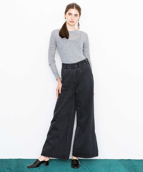 city（シティ）の「【CITY】DUSTY WIDE FLARE DENIM（デニムパンツ・レディース・グレー/ライトグレー・1/0）」の6枚目の写真