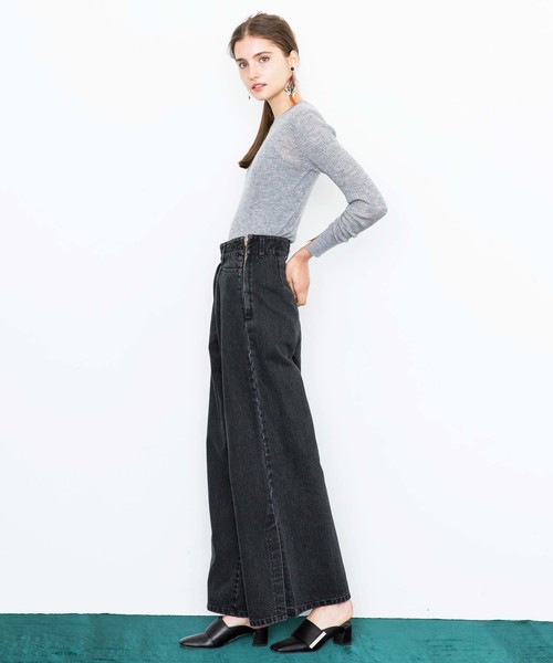 city（シティ）の「【CITY】DUSTY WIDE FLARE DENIM（デニムパンツ・レディース・グレー/ライトグレー・1/0）」の4枚目の写真