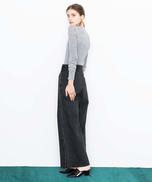 city（シティ）の「【CITY】DUSTY WIDE FLARE DENIM（デニムパンツ・レディース・グレー/ライトグレー・1/0）」の5枚目の写真