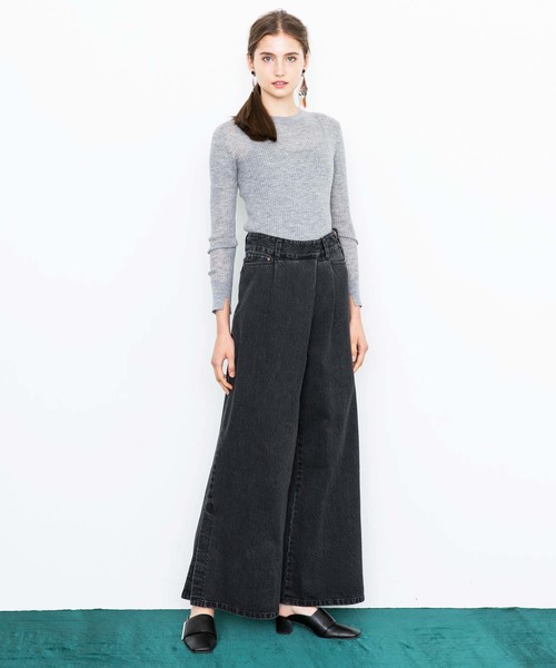 city（シティ）の「【CITY】DUSTY WIDE FLARE DENIM（デニムパンツ・レディース・グレー/ライトグレー・1/0）」の3枚目の写真