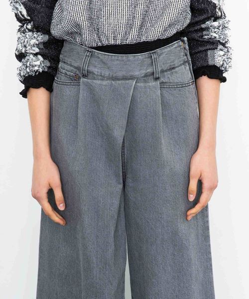 city（シティ）の「【CITY】DUSTY WIDE FLARE DENIM（デニムパンツ・レディース・グレー/ライトグレー・1/0）」の9枚目の写真