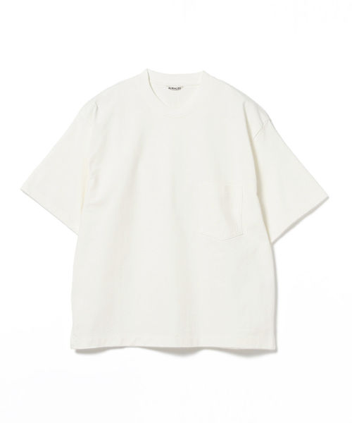 BEAMS T（ビームスティー）の「AURALEE / Stand Up Tee（Tシャツ/カットソー・メンズ・ホワイト/ブラック/ベージュ/パープル・4/3/5）」の6枚目の写真